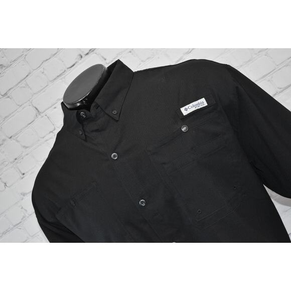 Columbia PFG Performance Fishing Gear Shirt Mens XL Black Polyester Vented - Picture 1 of 7